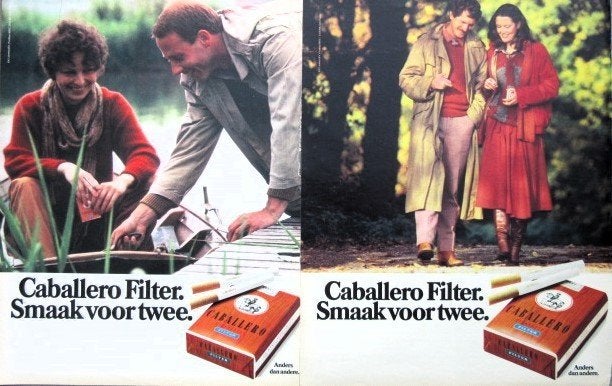 15 vintage advertenties Caballero sigaretten 67-81 sigaret, Ophalen of Verzenden, Gebruikt
