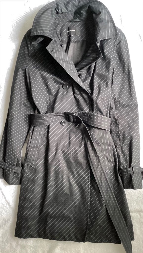 Mooie CREENSTONE Jas Trenchcoat mt 38, Zwart, Creenstone, Zo goed als nieuw, Ophalen
