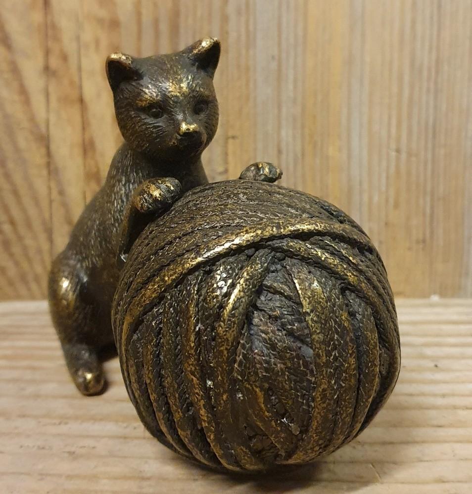 URN met SPELENDE POES / brons / as urn, Dieren en Toebehoren, Nieuw, Info@huisentuindecoratiemarie.nl, Huis en tuin decoratie marie