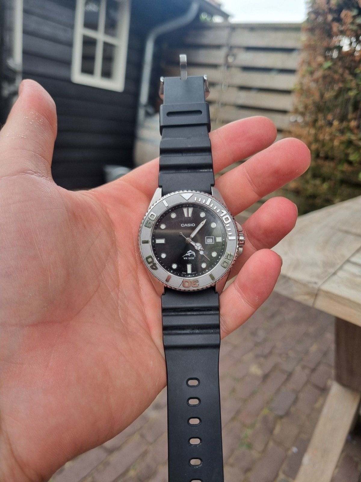 Casio Duro Marlin - Duikhorloge, Sieraden, Tassen en Uiterlijk, Horloges | Heren, Casio, Staal, Polshorloge, Overige materialen