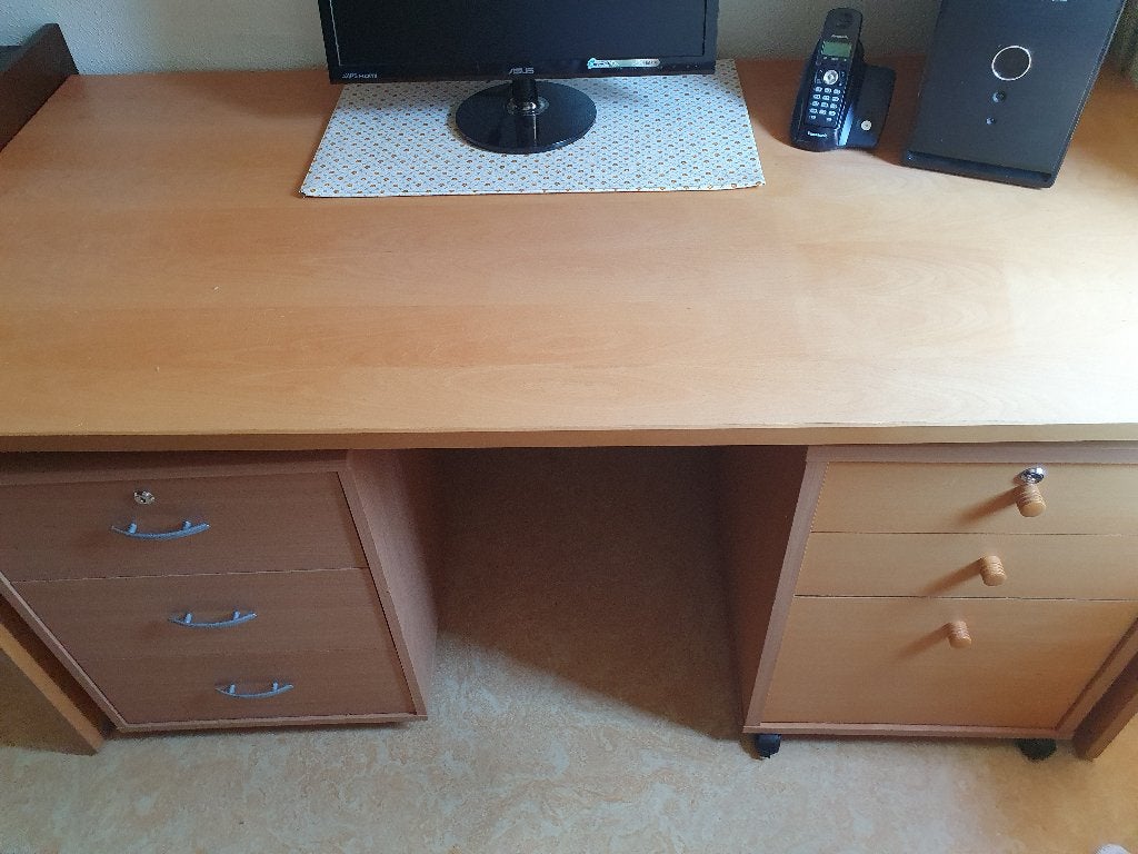 Bureau, Huis en Inrichting, Ophalen, 160 cm, Gebruikt, Met lades