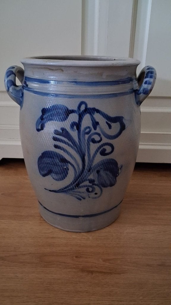 Grote Keulse pot - blauw / grijs XXL - Hoogte 33,5 cm., Ophalen of Verzenden