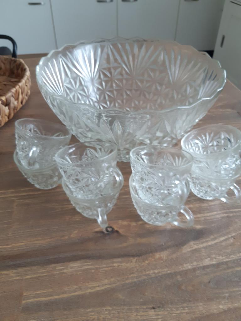 Prachtige bowl set, Antiek en Kunst, Antiek | Glas en Kristal, Ophalen of Verzenden