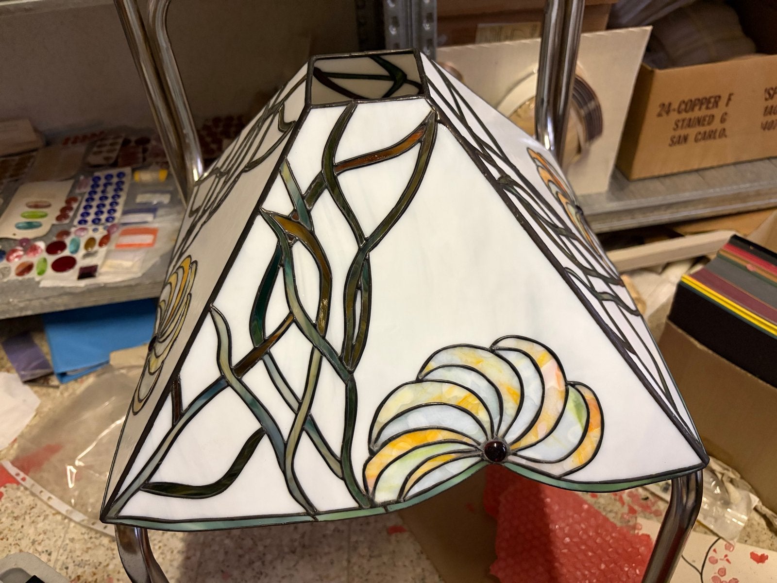 Prachtige Grote Tiffany Lampenkap Art Nouveau - 41cm, Ophalen of Verzenden