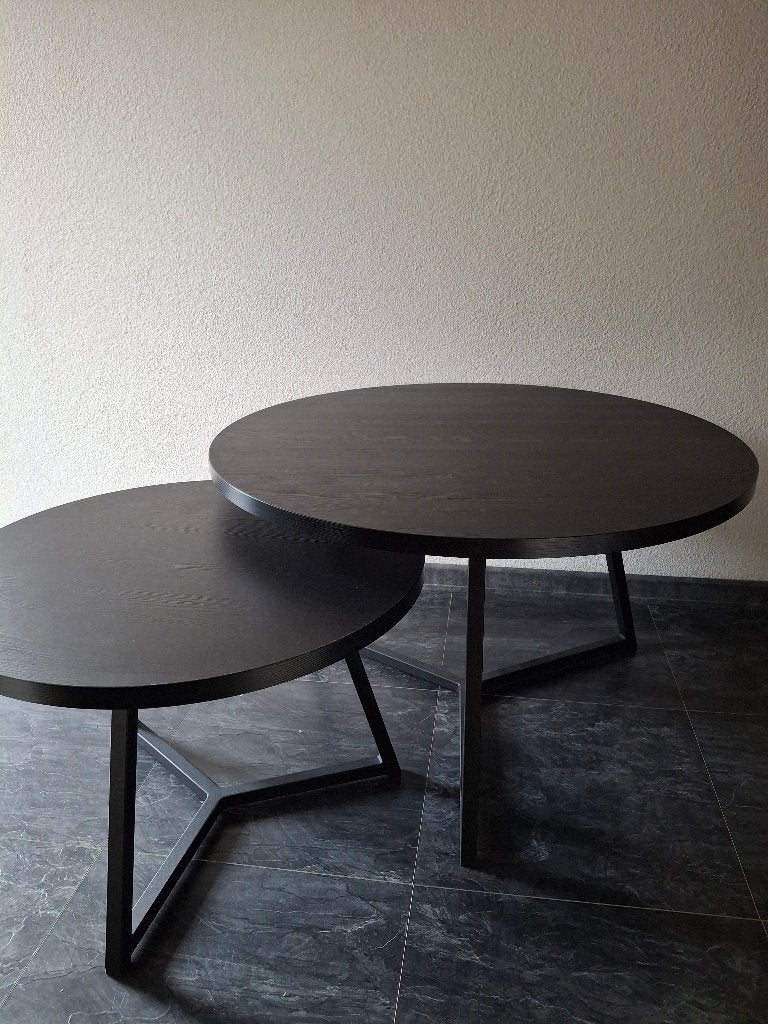Set bijzet/salontafel, Ophalen, Kunststof, Rond, Zo goed als nieuw