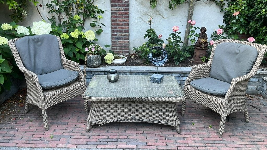 Tuinset, tafel met 2 stoelen, Overige materialen, Gebruikt, Tuinset, Ophalen