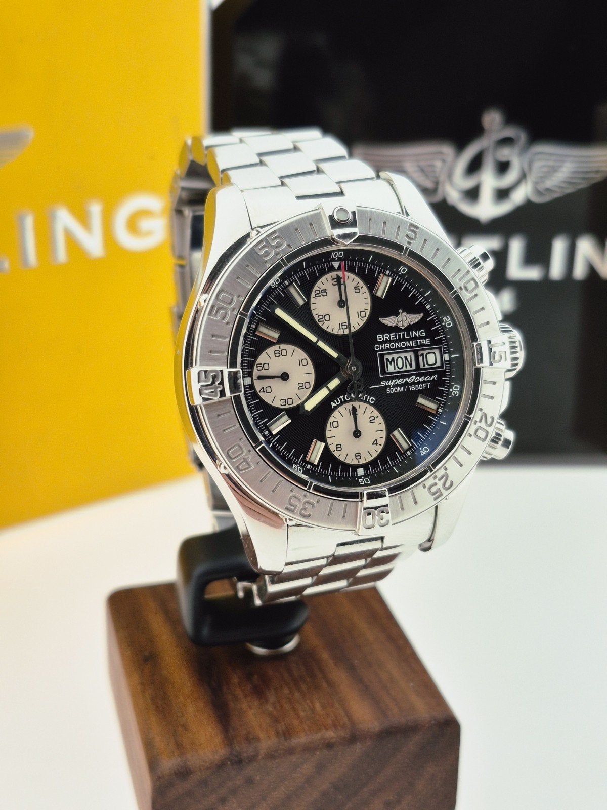 Breitling Superocean | A13340 | full set, Ophalen of Verzenden, Zo goed als nieuw, Leer, Breitling