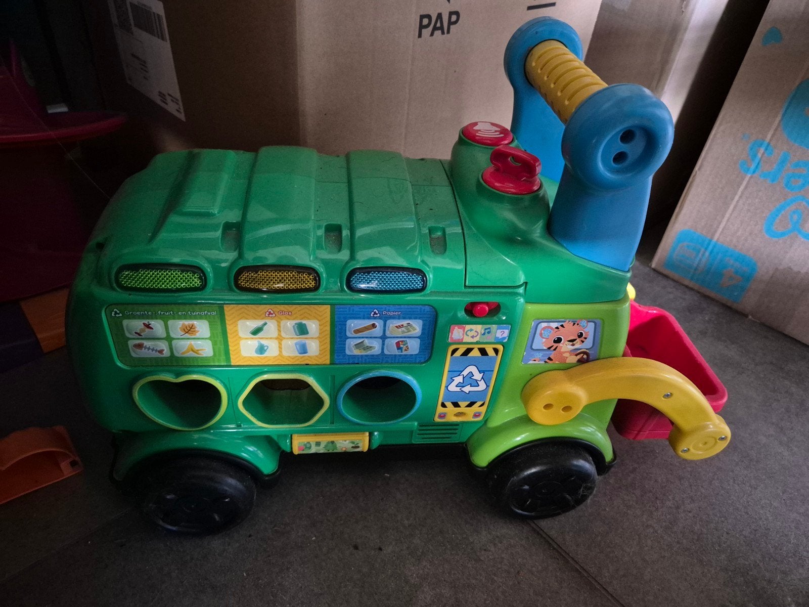 VTech Vuilniswagen met geluid en licht, Ophalen, Gebruikt, Auto, Met licht