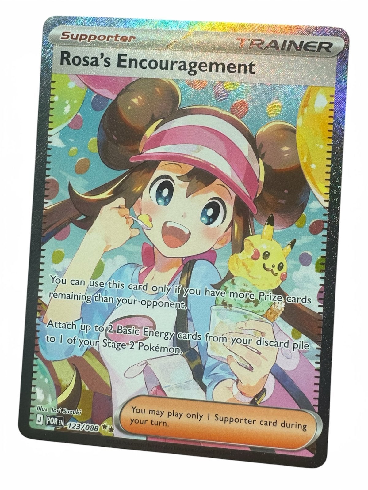 Rosa's Encouragement Full Art Trainer Kaart Pokémon TCG, Ophalen of Verzenden, Zo goed als nieuw, Losse kaart, Foil