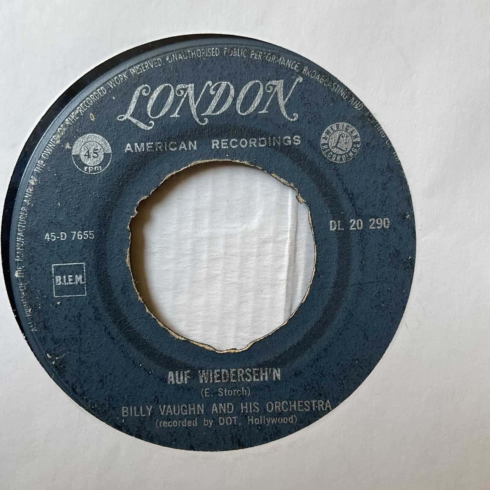 Billy Vaughn - Auf wiedersehn, Ophalen of Verzenden, Gebruikt, Pop