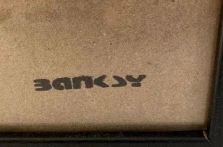 BANKSY : werk beperkt tot 50 exemplaren. ingelijst verkocht, Antiek en Kunst, Ophalen of Verzenden
