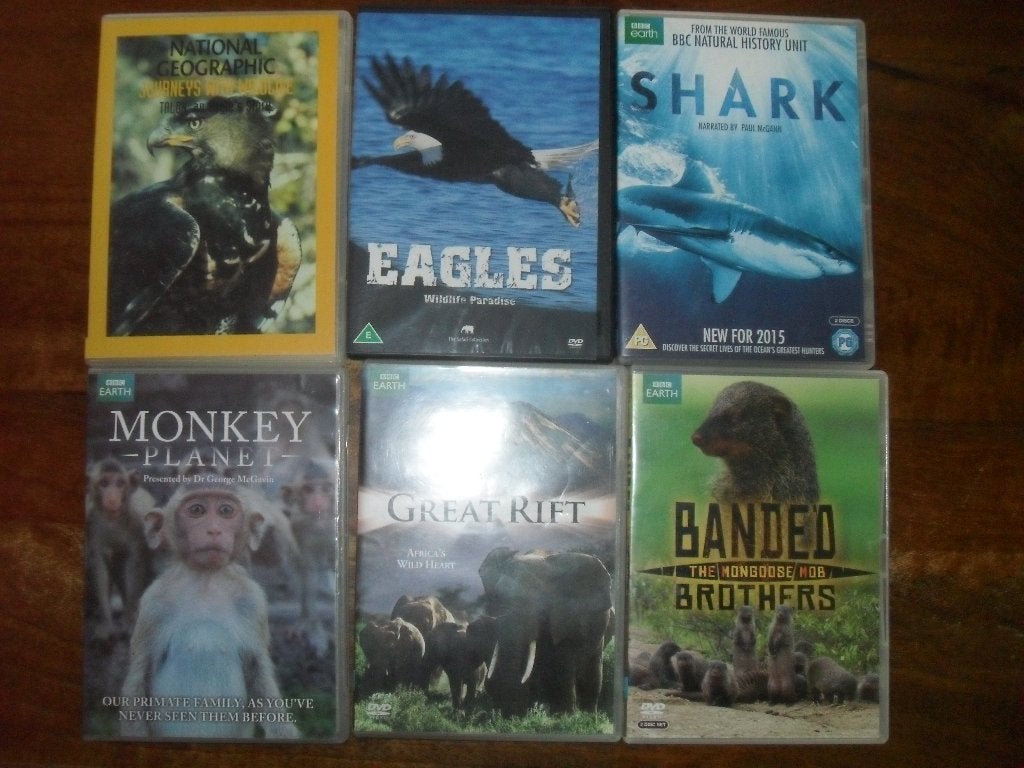 6 DVD'S MET NATUURDOCUMENTAIRES., Engels, Alle leeftijden, Natuur, Engels