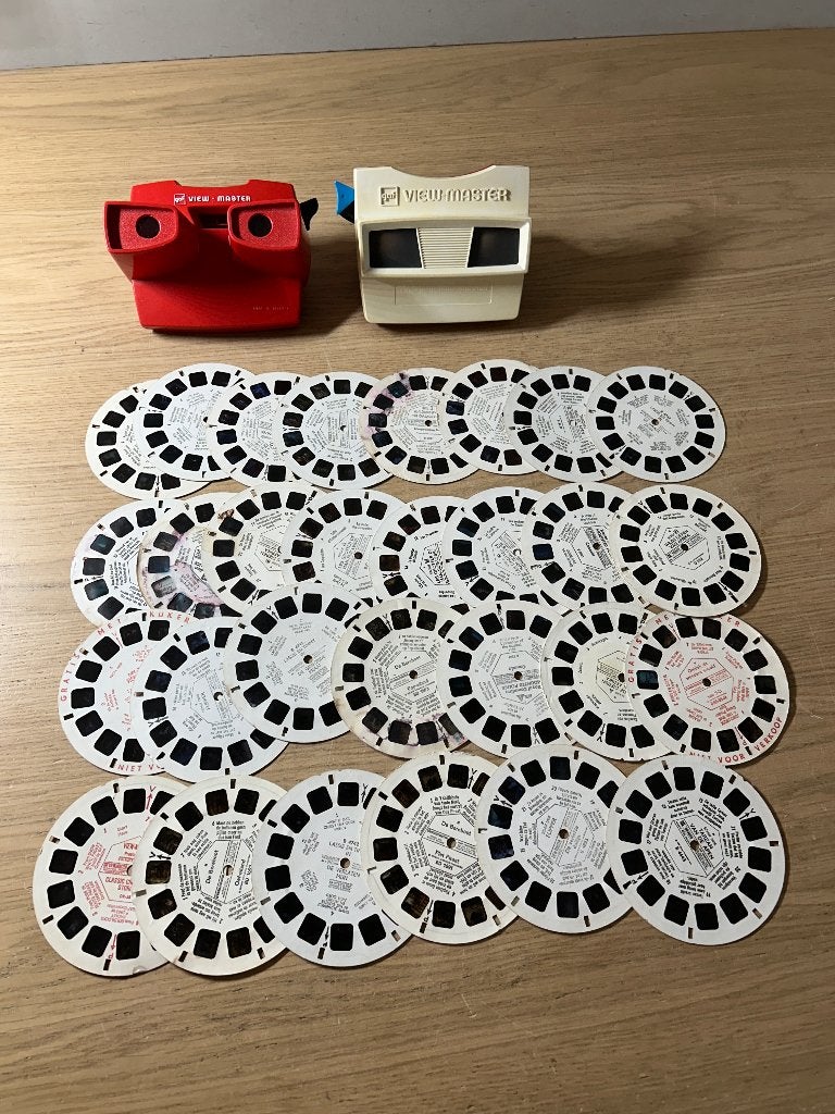 2x Vintage Viewmasters met Afbeeldingen Schijfjes, Ophalen of Verzenden, Gebruikt