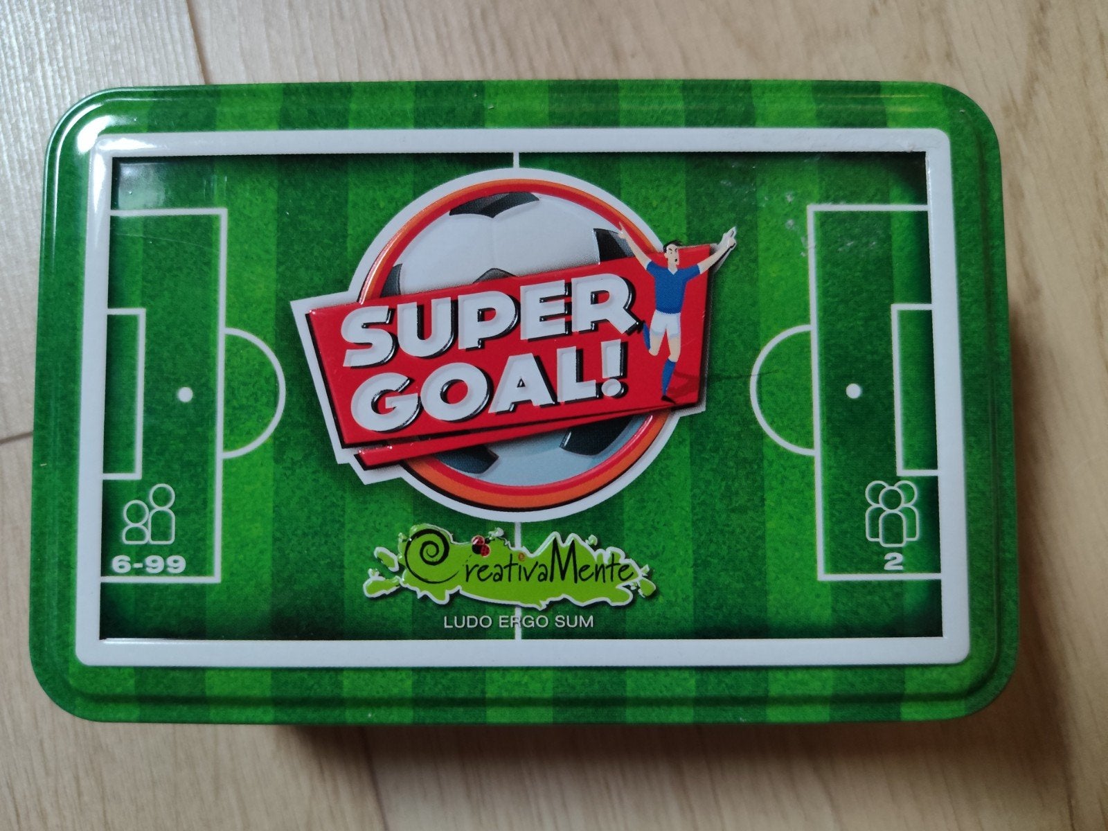 Super Goal! voetbalspel in blik - Zo goed als nieuw, Een of twee spelers, Ophalen of Verzenden, Zo goed als nieuw, Creativa Mente