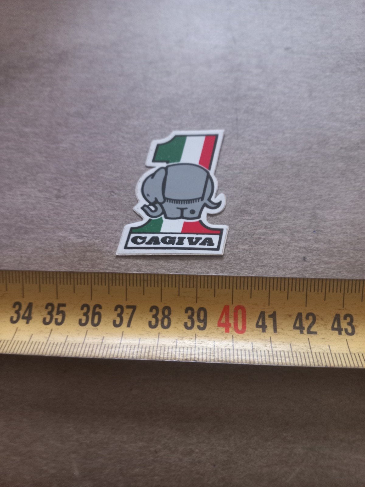 Cagiva '1' olifant sticker - Italiaanse vlag, Ophalen of Verzenden