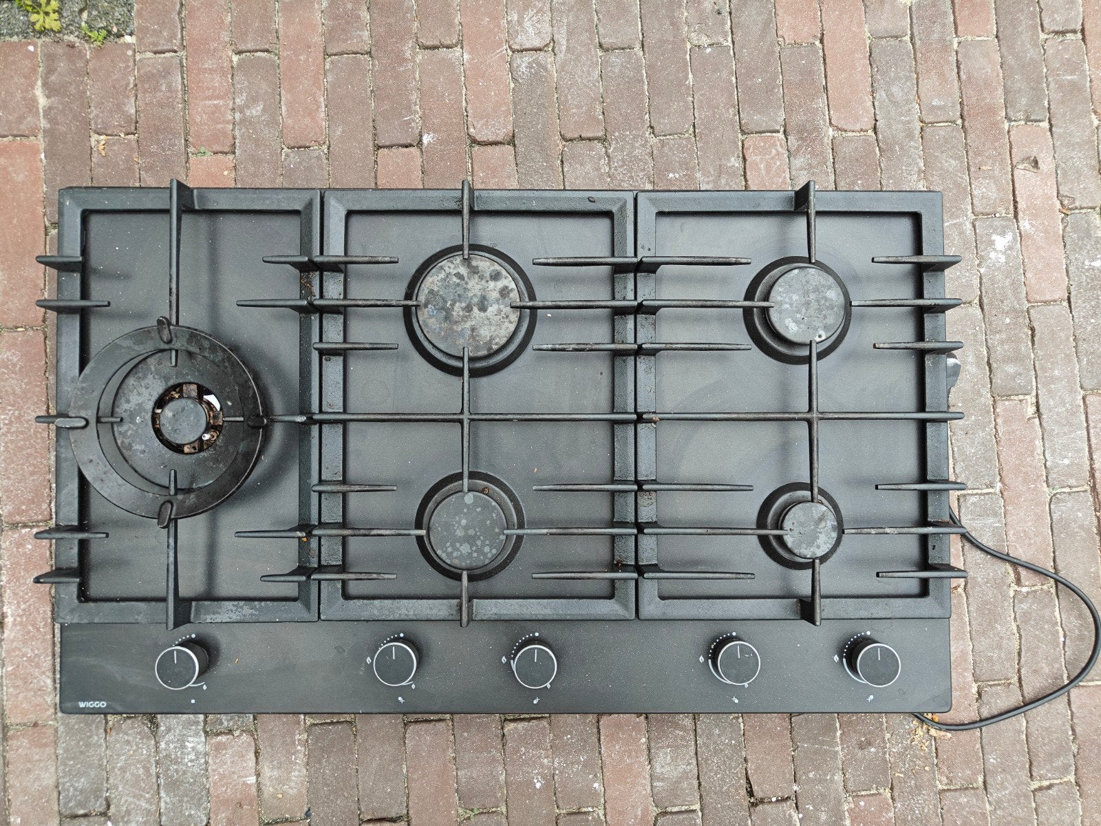 WIGGO WH-G935RR(B) Gaskookplaat 5 pit, Ophalen, Inbouw, Gas, 5 kookzones of meer
