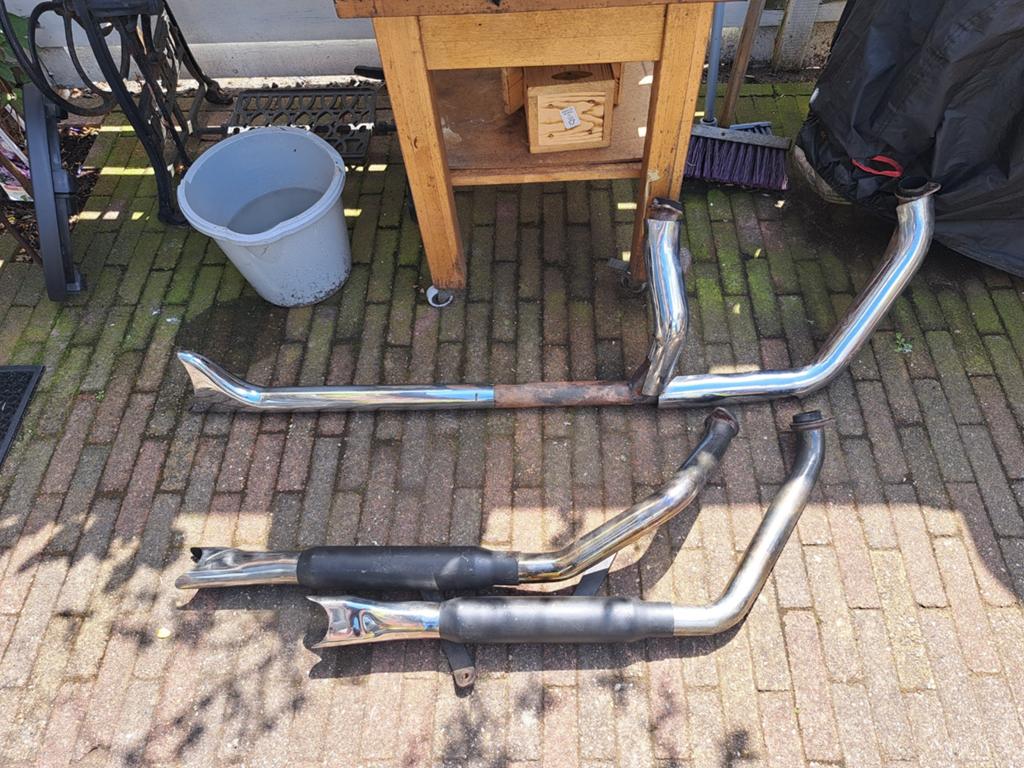 shovelhead uitlaten. 2 in 2 en 2 in 1., Motoren, Ophalen of Verzenden, Gebruikt
