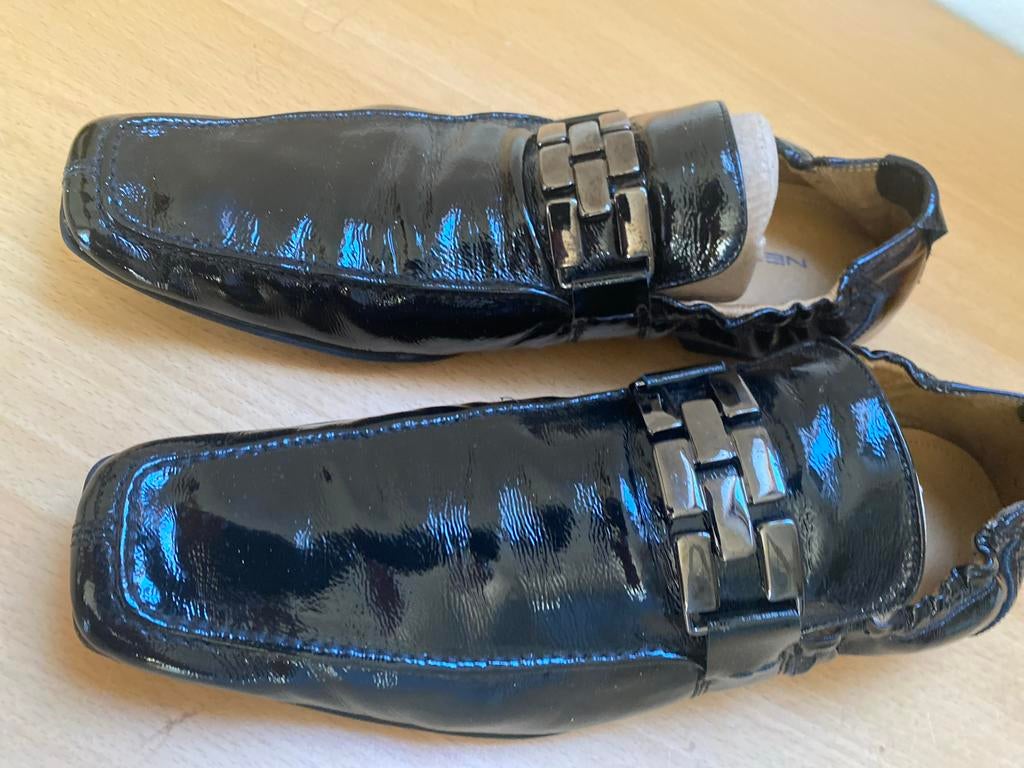 Zwarte Italiaanse lakleren instappers loafers Nex-tech, Kleding | Heren, Schoenen, Verzenden, Zwart, Loafers