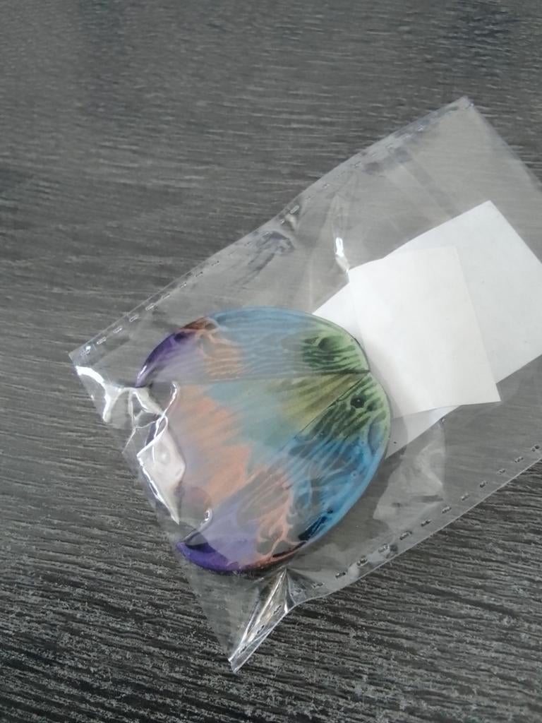 Kleurrijke broche in vlindervorm, Ophalen, Overige materialen, 4 tot 7 cm, Blauw