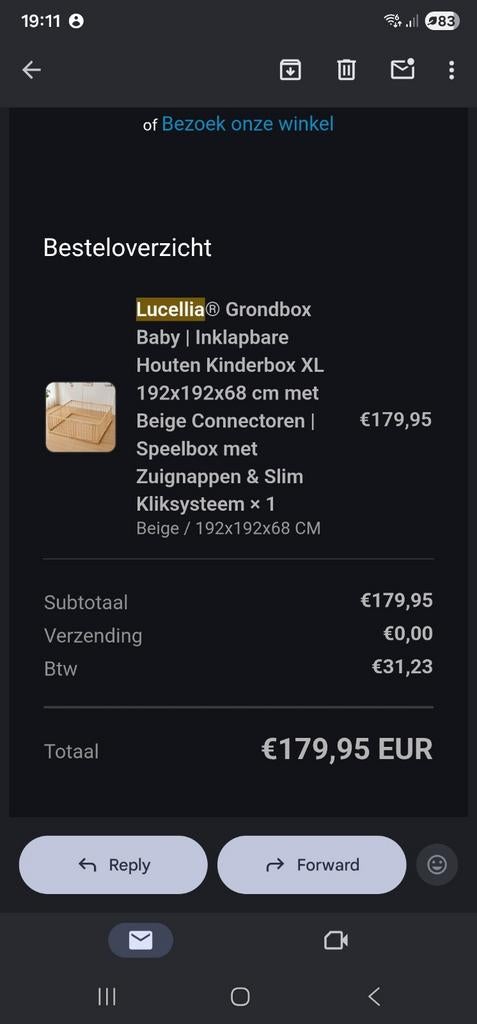 Lucellia Inklapbare Houten Kinderbox XL - Beige, Ophalen