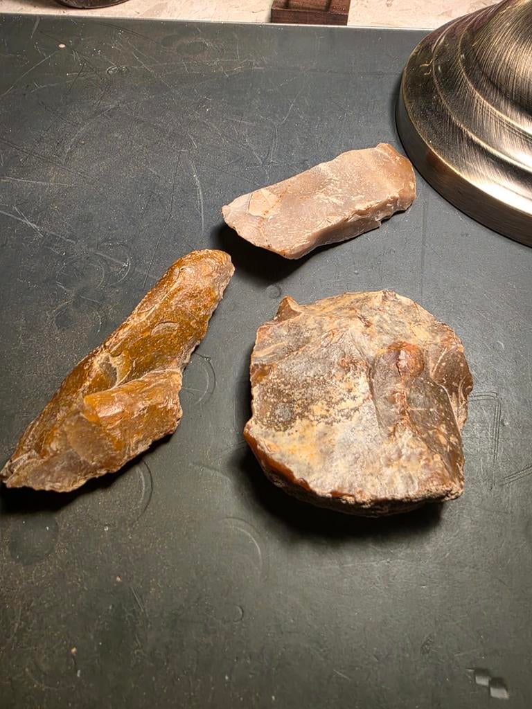Vuistbijl en hakbijl boor Neanderthaler tools, Ophalen of Verzenden