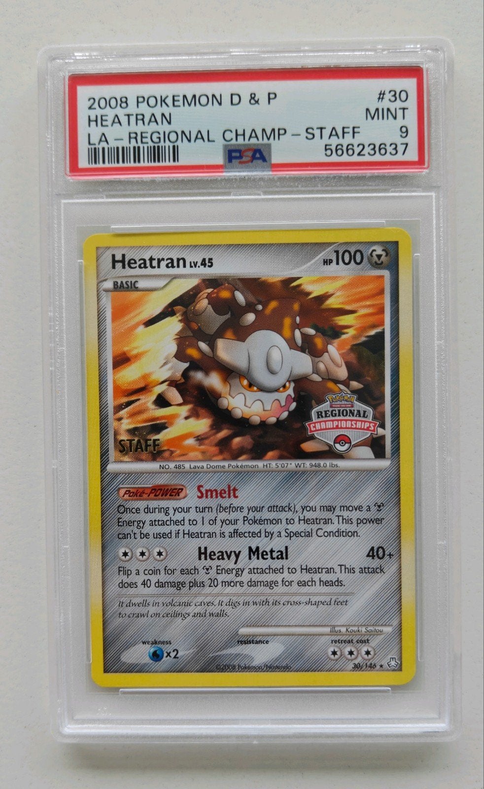 2008 Heatran #30 Regional Champ Staff PSA 9 - POP 10, Ophalen of Verzenden, Nieuw