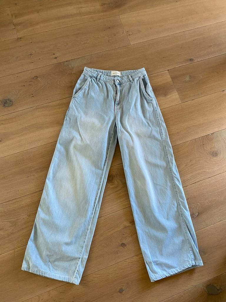 MSCH Copenhagen Wide Leg Jeans - Lichtblauw maat m, Ophalen of Verzenden, Zo goed als nieuw, Blauw