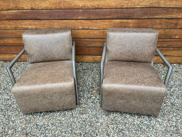 Jess design Fauteuils 2 stuks, Huis en Inrichting, Ophalen, Zo goed als nieuw, 50 tot 75 cm, Leer