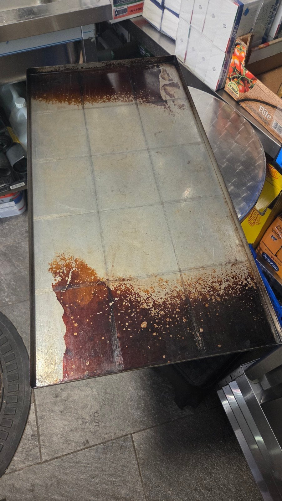10 Professionele Blauwstalen Bakplaten 45x90cm - Ingebrand, Ophalen, Gebruikt, Overige typen