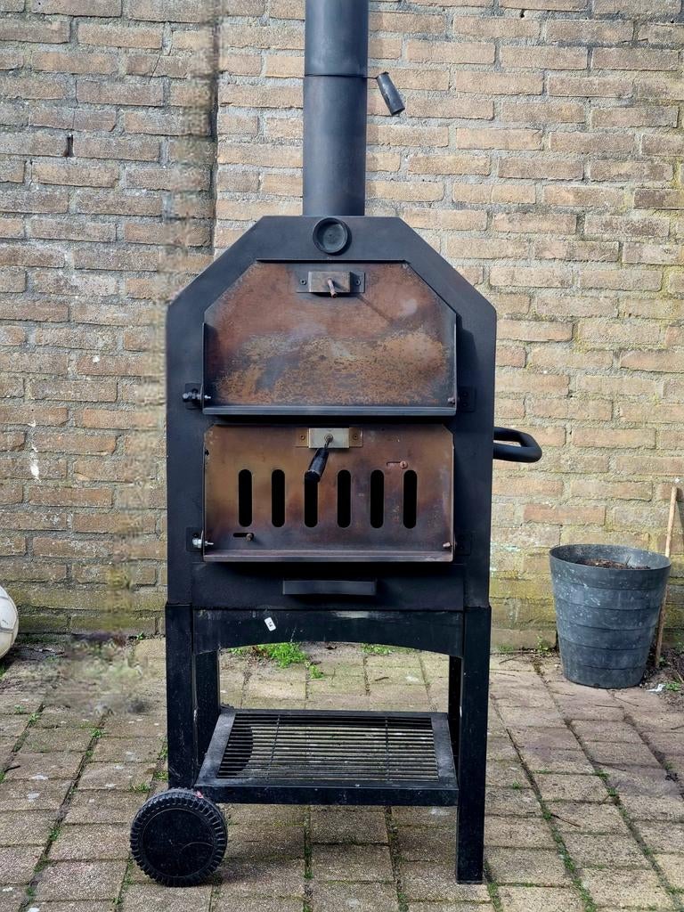 Pizza Steen Oven Vlamoven BBQ Grill Houtskool, Ophalen, Zo goed als nieuw
