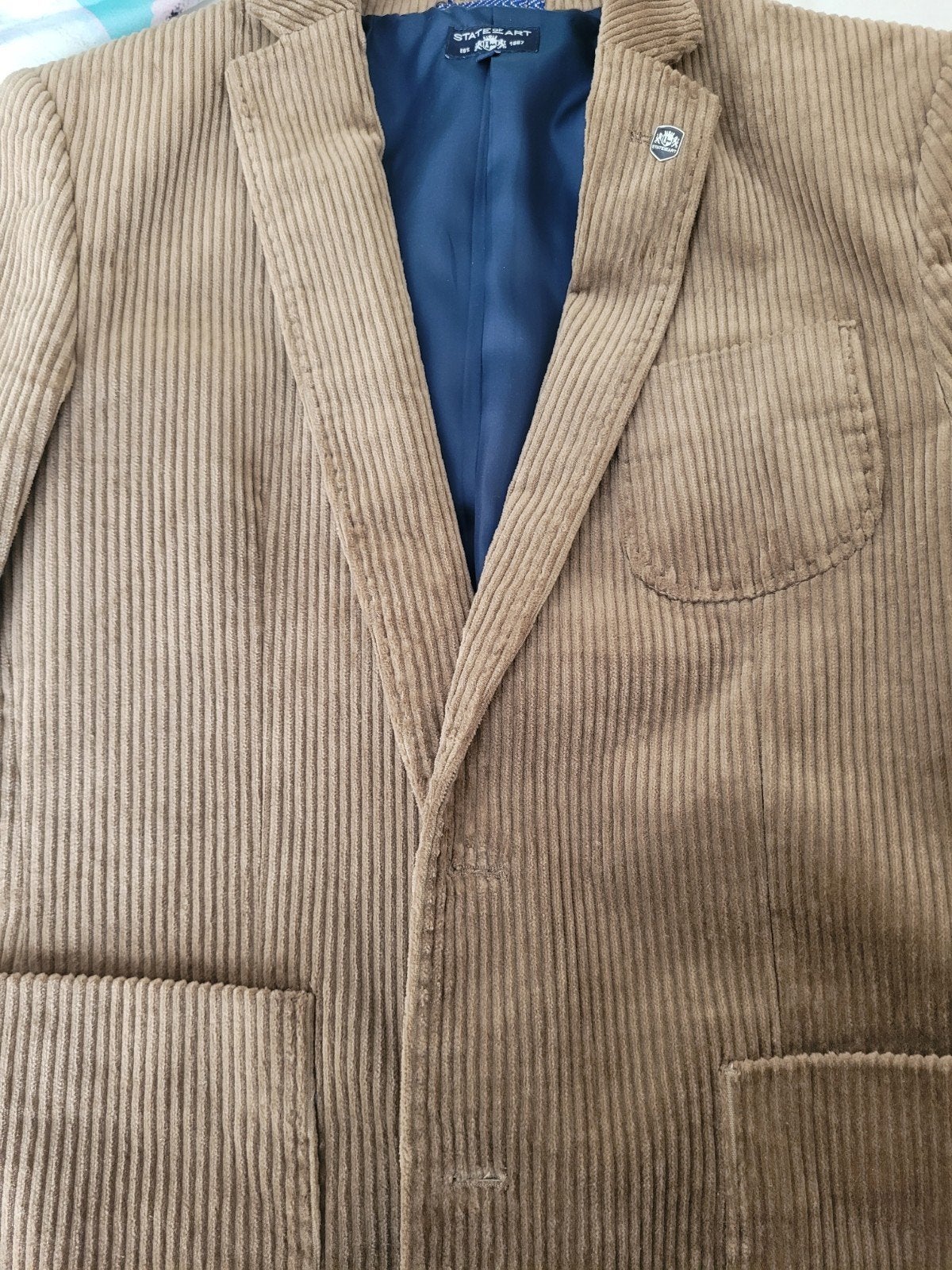 nieuw,  luxe State of Art ribfluwelen colbert - Maat L, State of Art, Maat 52/54 (L), Bruin, Ophalen of Verzenden