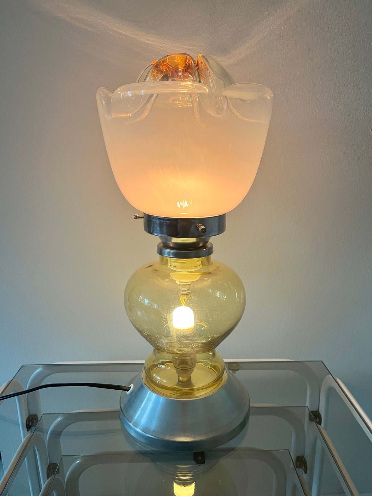 Vintage Tafellamp uit Italie | uniek | Murano | Mazzega, Huis en Inrichting, Lampen | Tafellampen, Ophalen, Gebruikt, Vintage