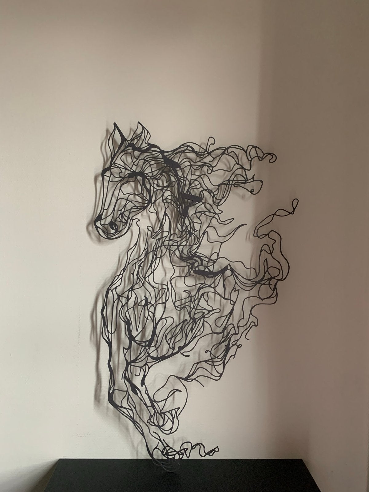 Metalen Wanddecoratie Galopperend Paard Zwart 66x41 cm, Huis en Inrichting, Woonaccessoires | Wanddecoraties, Ophalen, Metaal
