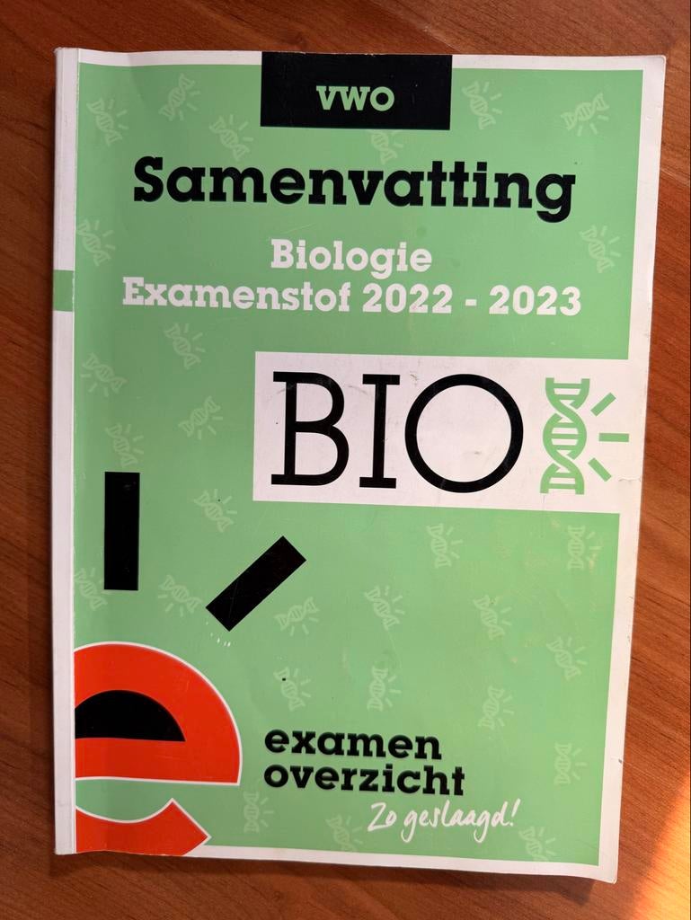 VWO Samenvatting Biologie Examenstof 2022-2023, Ophalen of Verzenden, Zo goed als nieuw, VWO, Biologie