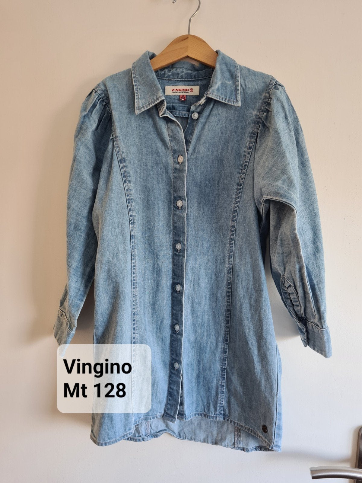 Vingino spijkerjurk maat 128, Meisje, Ophalen of Verzenden, Zo goed als nieuw, Vingino
