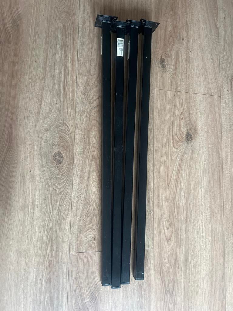 4x Zwarte Vierkante Tafelpoot 75x2.5 cm, Tafelpoot, Minder dan 50 cm, 50 tot 100 cm, Vierkant