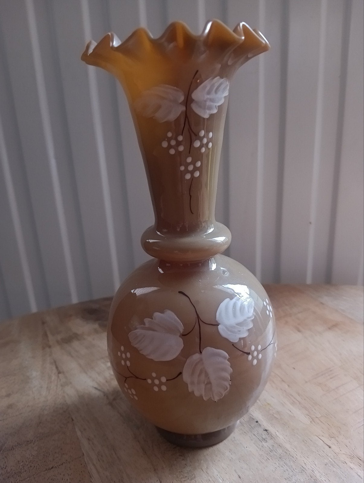mondgeblazen emaille satijnglas net pontil, Antiek en Kunst, Ophalen of Verzenden