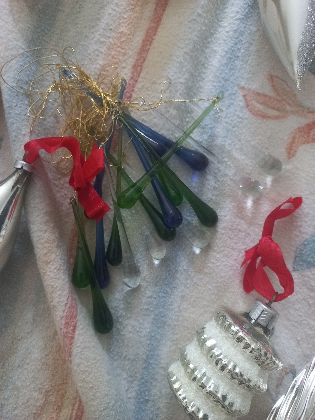 Antieke kerstballen en grote piek, Diversen, Kerst, Ophalen of Verzenden, Gebruikt