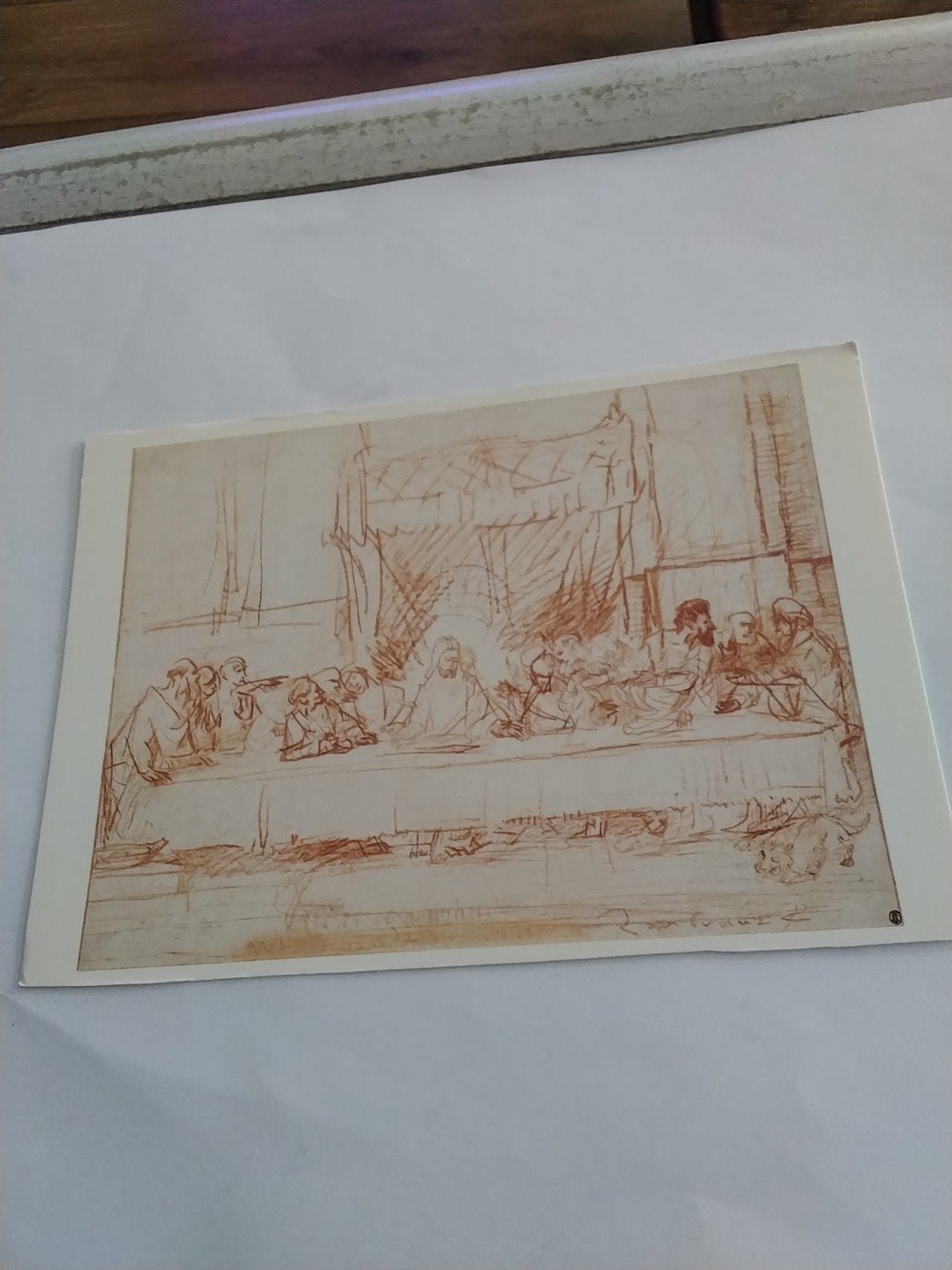 De Laatste Avondmaal, Rembrandt (naar Da Vinci), Antiek en Kunst, Ophalen of Verzenden, Reproductie, Print/reproductie