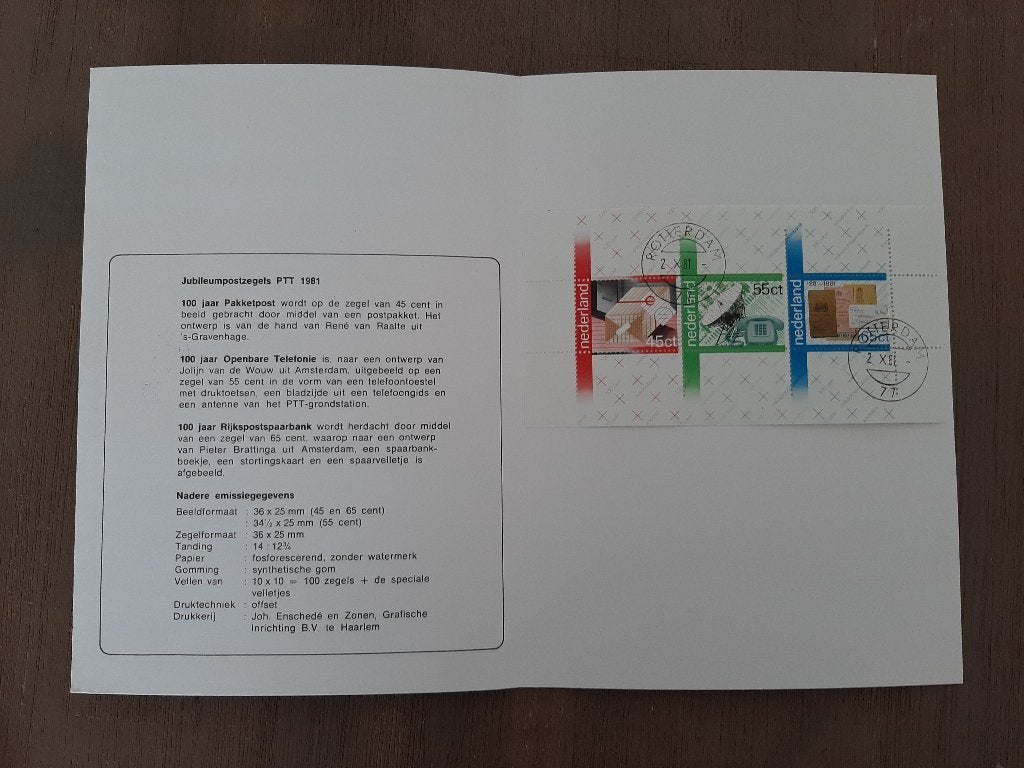Jubileumzegels PTT 1981- Feminabeurs, blok stempel Rotterdam, Verzenden, Na 1940, Gestempeld