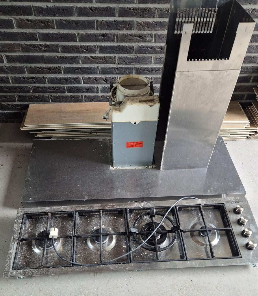 Siemens Inbouw Gaskookplaat met Afzuiging, Ophalen, Gebruikt, Inbouw, Overige typen