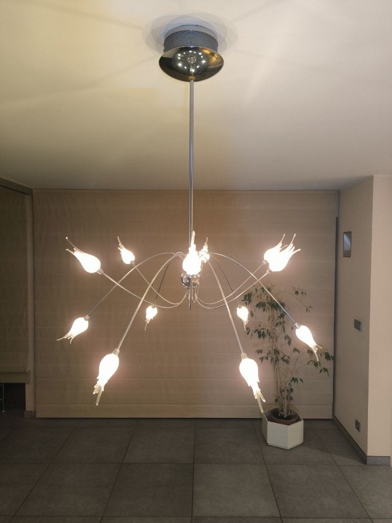 Design luchter Aureliano Toso zashi, Ophalen, Zo goed als nieuw, Glas, Tijdloos