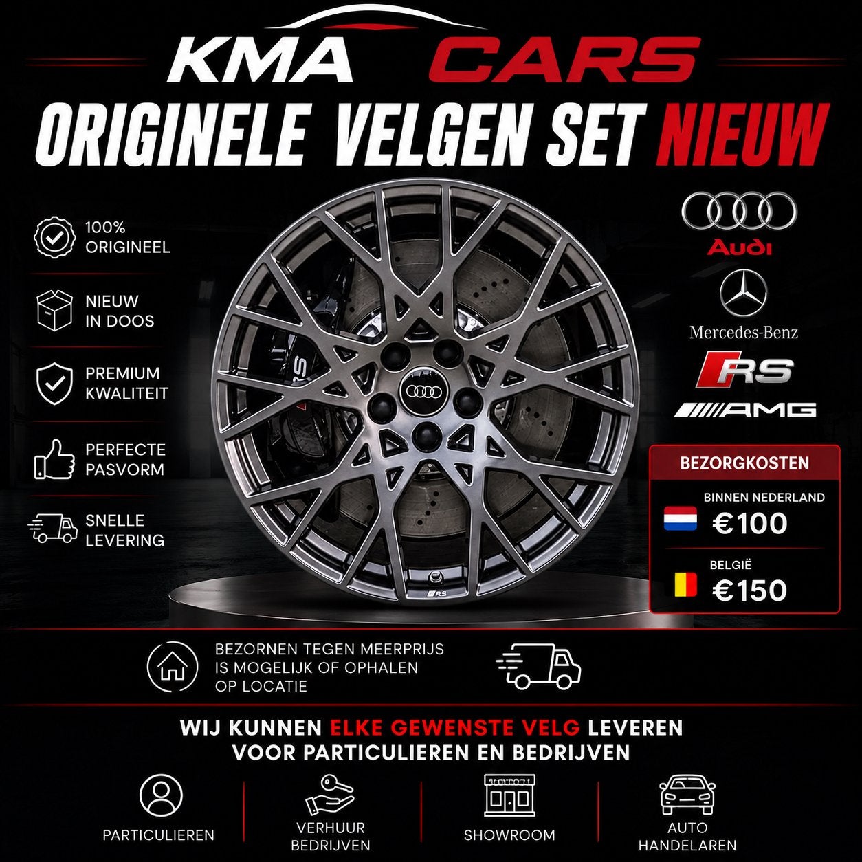 AUDI RS VELGENSET ORIGINEEL, Ophalen of Verzenden