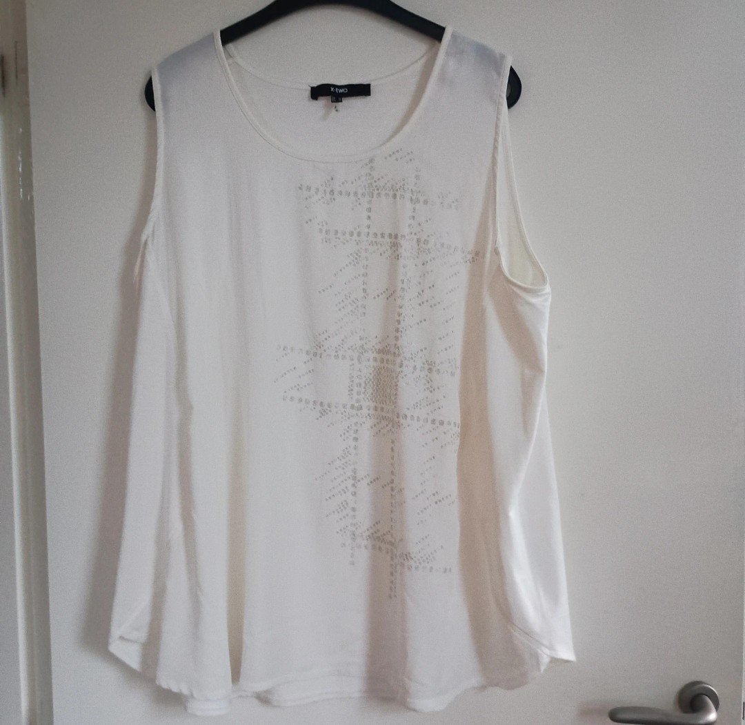 Witte top van X-Two maat 52, Kleding | Dames, X-Two, Wit, Maat 46/48 (XL) of groter, Ophalen of Verzenden