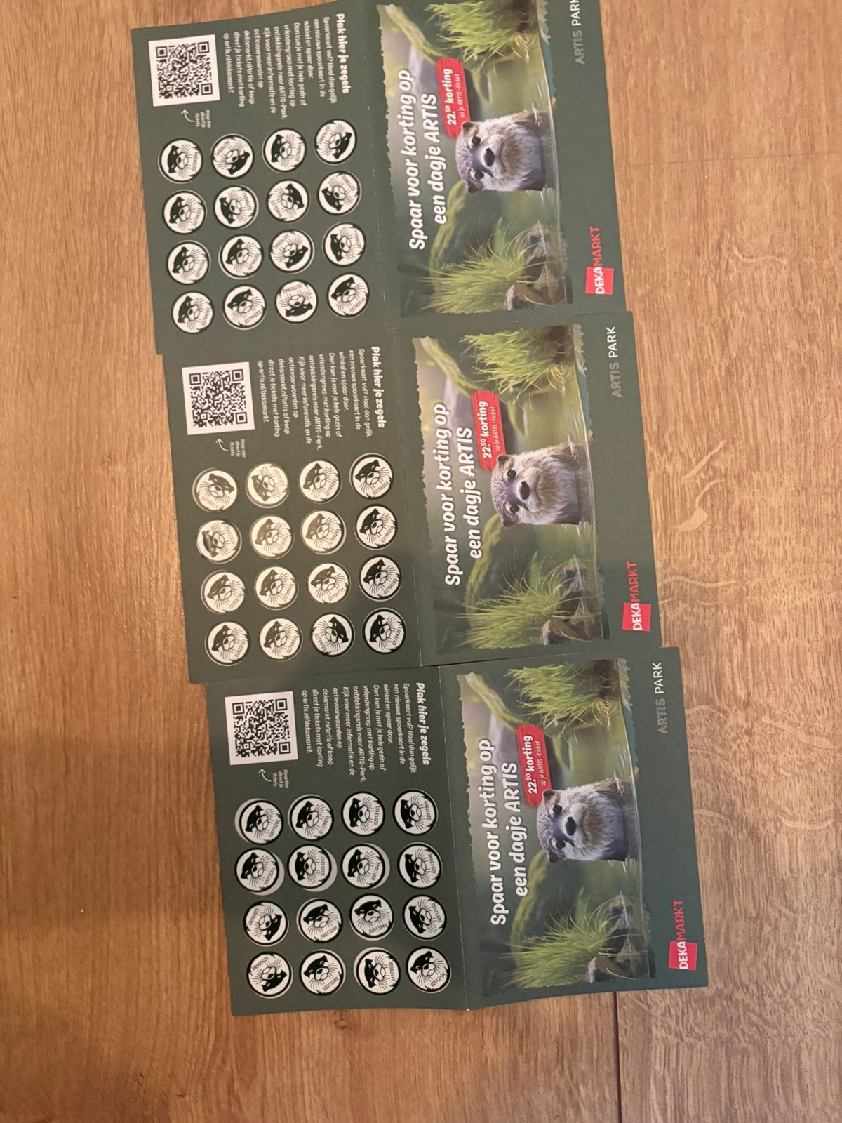 3 artis-kaarten (22,50 korting per kaart), Ophalen of Verzenden, Winkel, Super of Benzinepomp, Volle spaarkaart
