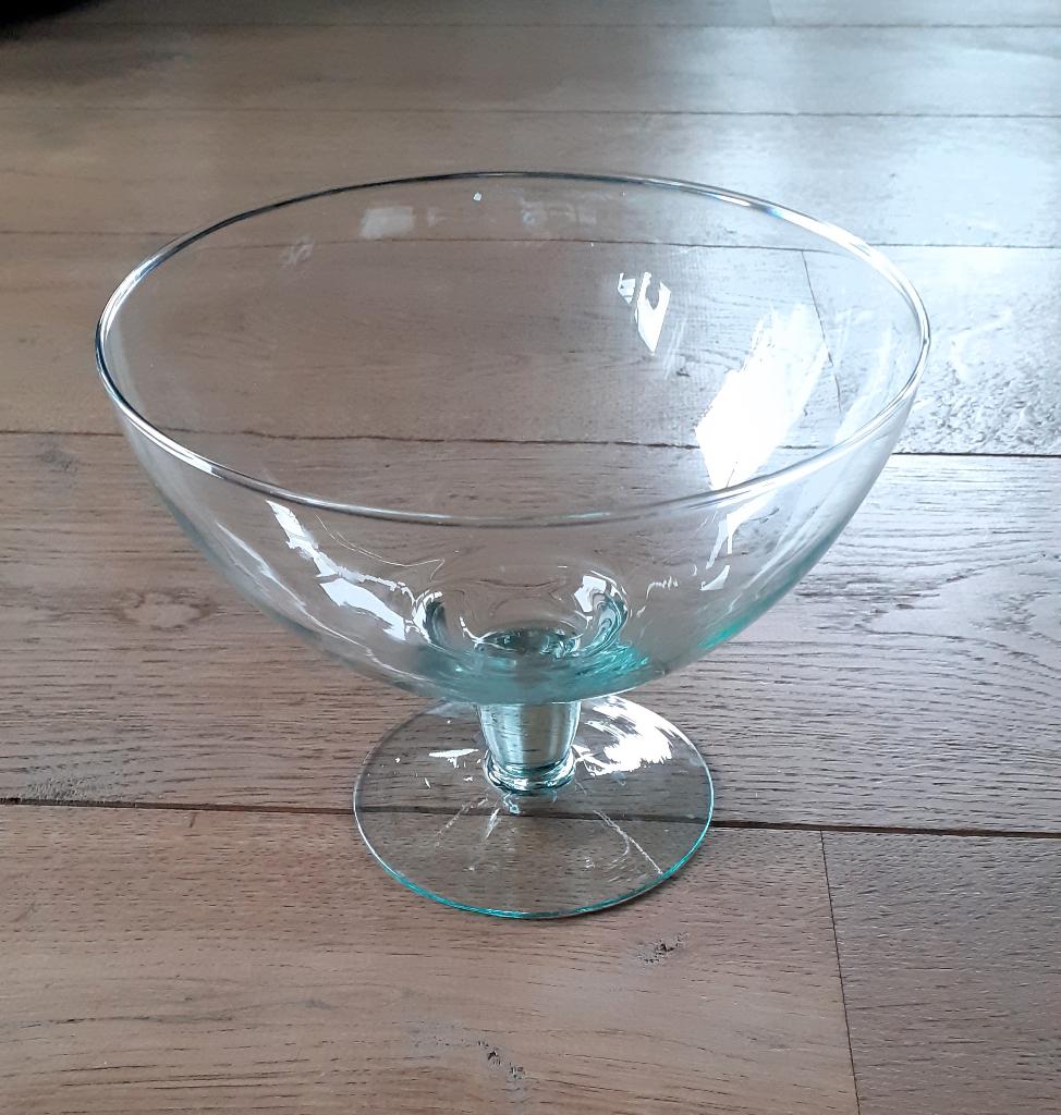 Glazen Schaal op voet, Huis en Inrichting, Woonaccessoires | Schalen en Manden, Schaal, Rond, Nieuw, Ophalen of Verzenden