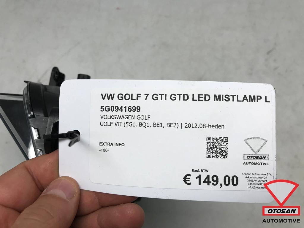 VW Golf 7 5G GTI GTD LED Mistlamp Links 5G0941699, Auto-onderdelen, Gebruikt, Volkswagen, Volkswagen AG, Berliner Ring 2
38440  Wolfsburg, DE