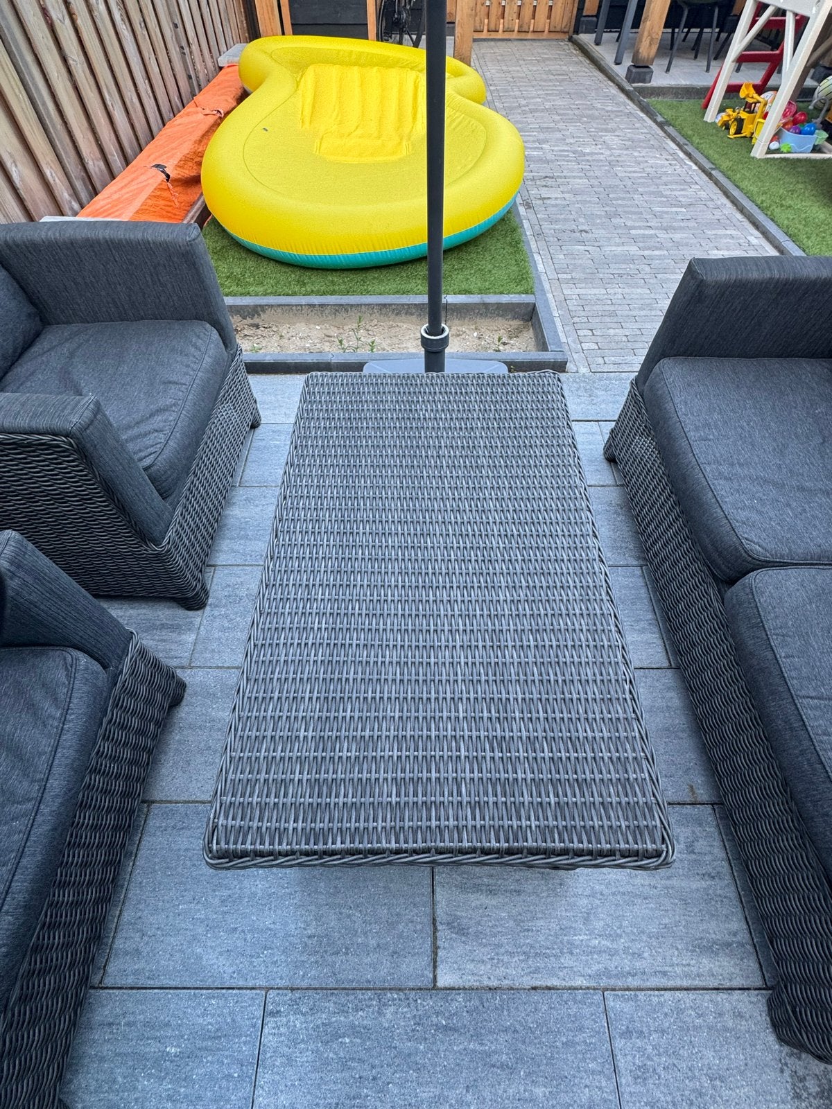 Complete Wicker Loungeset met 2 Stoelen en Bank, Tuin en Terras, Ophalen, 4 zitplaatsen, Gebruikt, Loungeset