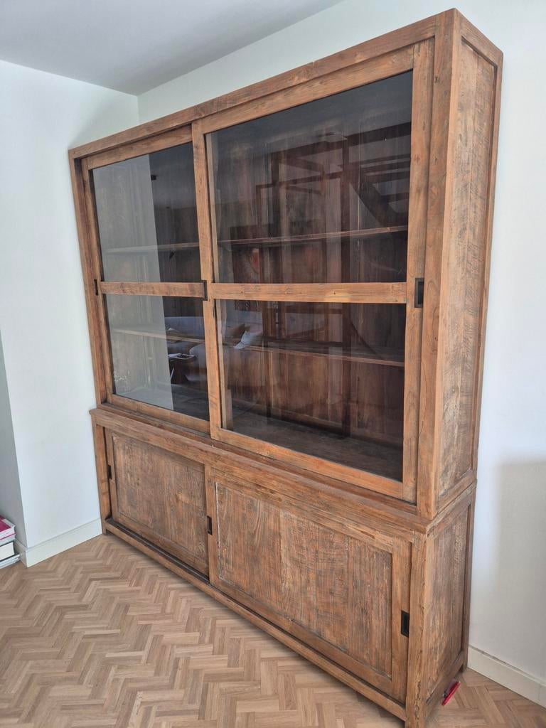 Old teak kast, Huis en Inrichting, Kasten | Buffetkasten, Ophalen, 200 cm of meer, Teakhout, 200 cm of meer