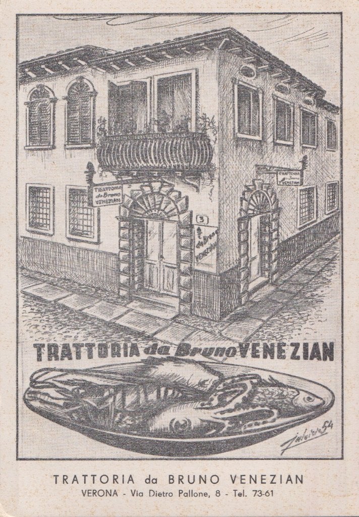 Italie Venetie Trattoria Bruno Venezian, Verzenden, 1940 tot 1960, Gelopen, Gebouw